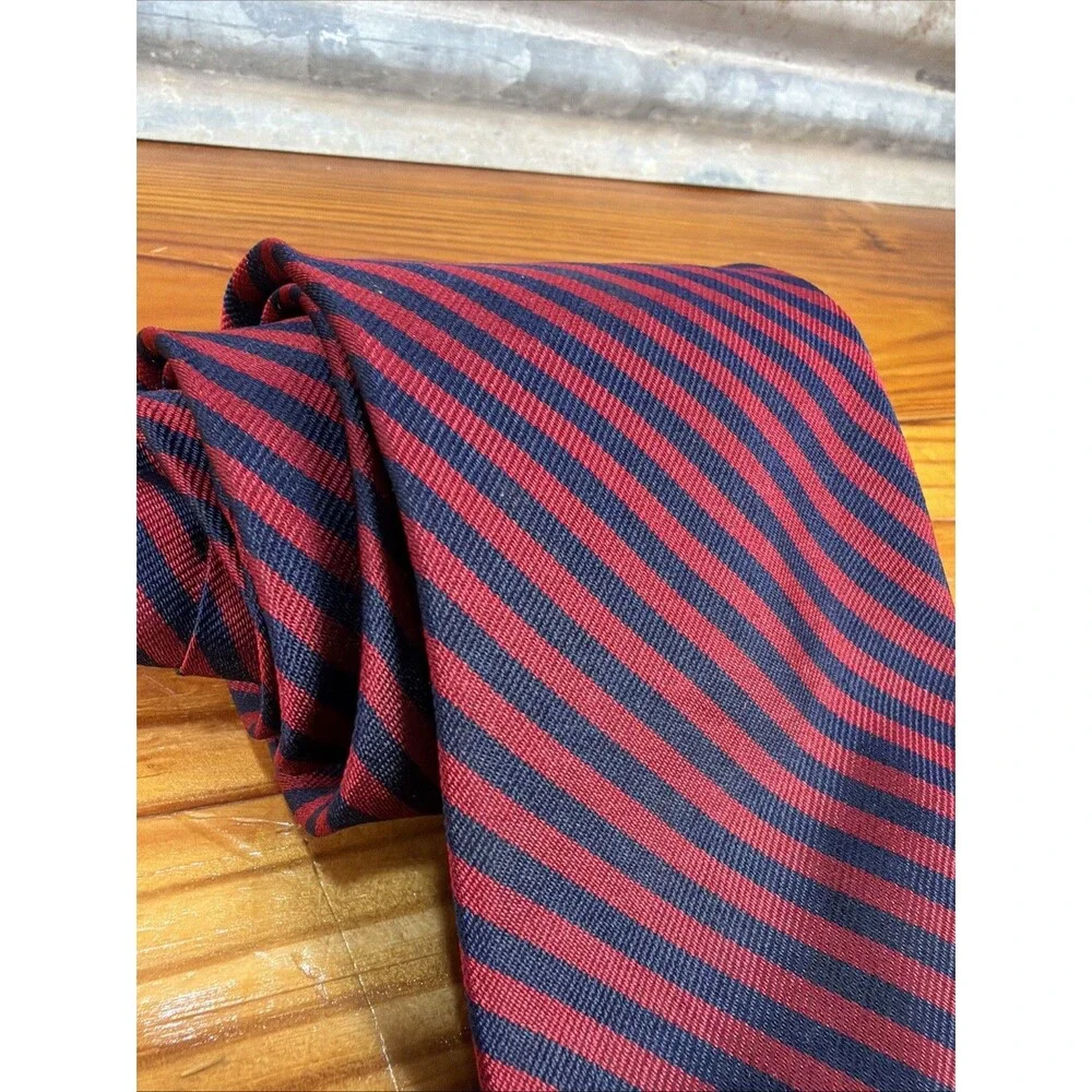 Lauren Ralph Lauren Tie MEN'S Red Blue Geometric USA Vintage Classic Office Work